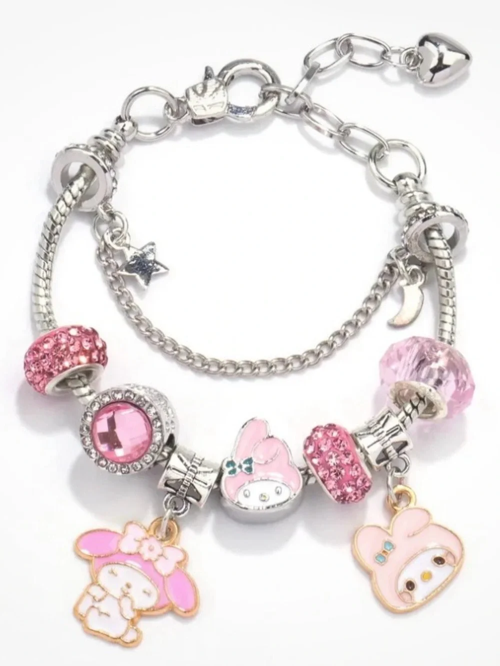 Anime Charm Bracelet Adjustable Rope Band Handmade Kuromi Style
